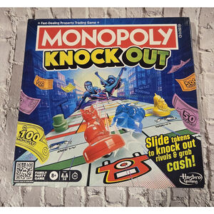 Monopoly Knockout Board Game 2-8 Players Quick-Playing, Ages 8+, Sealed New